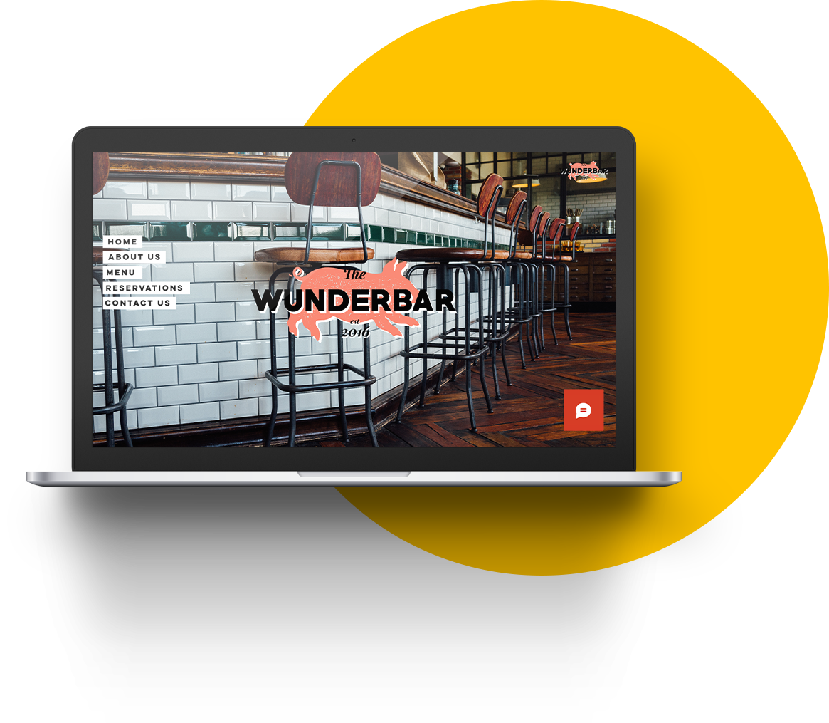 A laptop displaying the front page of the website of one of our clients - 'Wunderbar'.